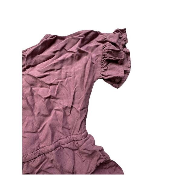 Sim And Sam Mauve‎ Short Sleeve Blouse w/Tied Waist & Ruffled Bottom XS - Picture 9 of 9